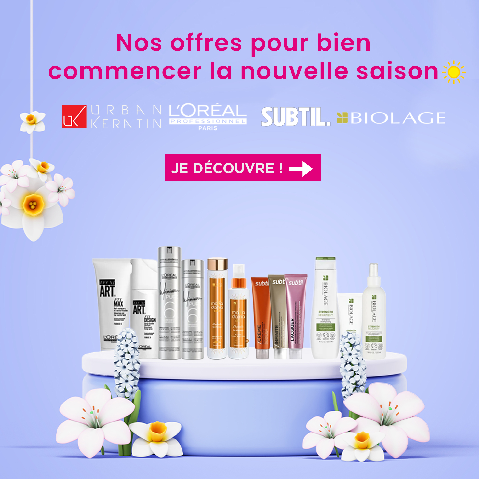 Profitez de nos offres expulsives avec des cadeaux offert pour l'achat de produit L'Oréal, subtil, Makadamia ou encore Biolage